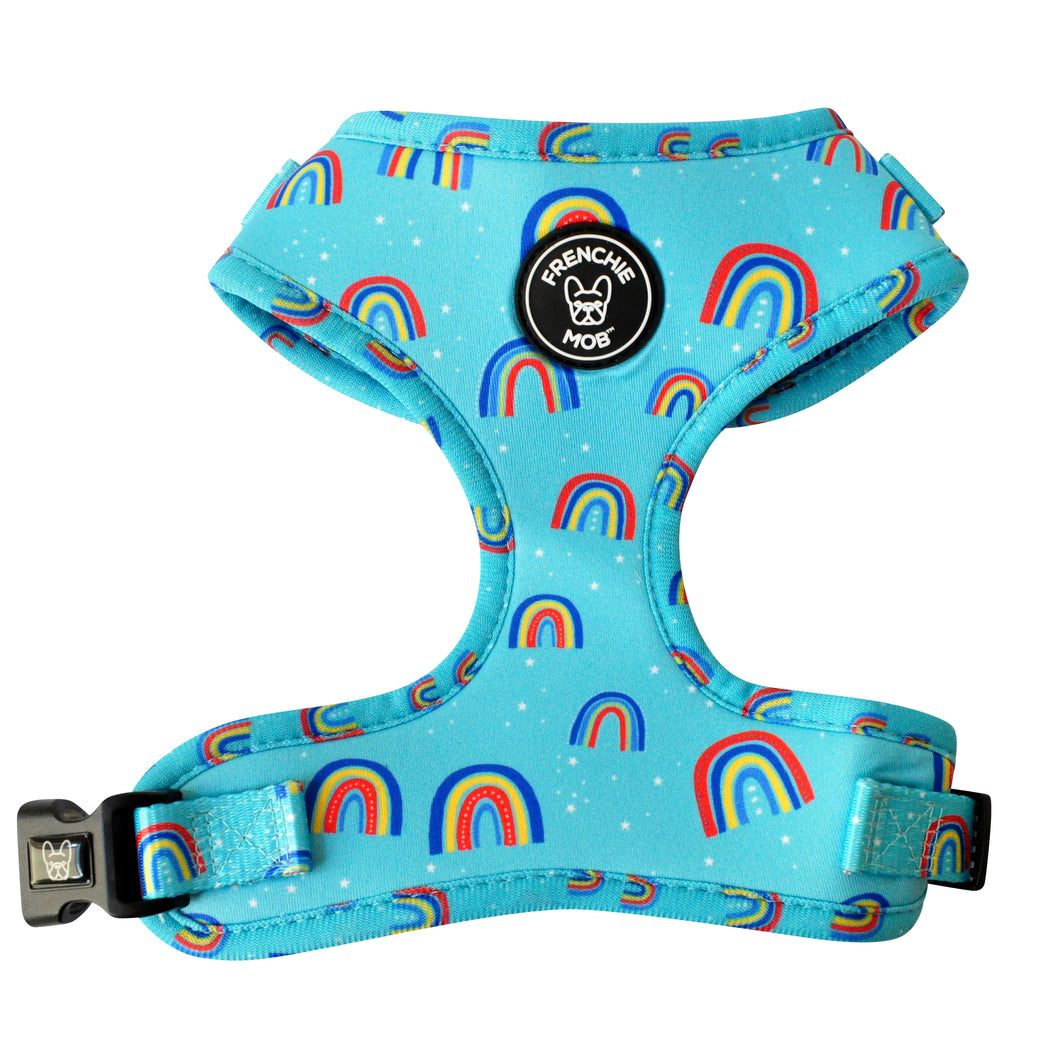 HAPPY RAINBOW BLUE ADJUSTABLE HARNESS